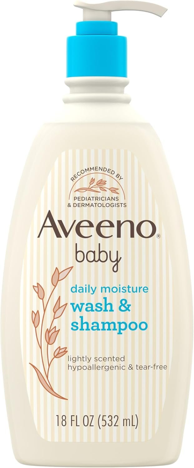 Aveeno Baby Tear-Free Body Wash and Shampoo for Sensitive Skin