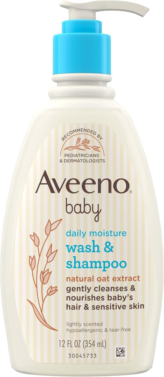 Aveeno Baby Tear-Free Body Wash and Shampoo for Sensitive Skin